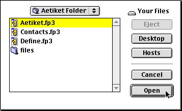 Select Aetiket.fp3 Dialog